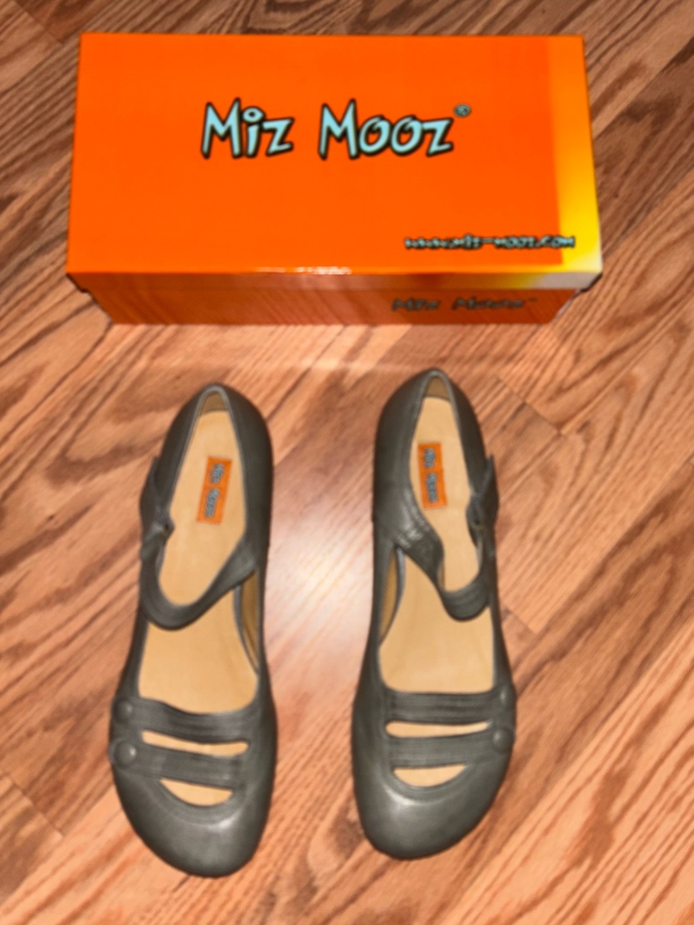 Miz Mooz Devi Gray Mary Jane Style Flats NIB